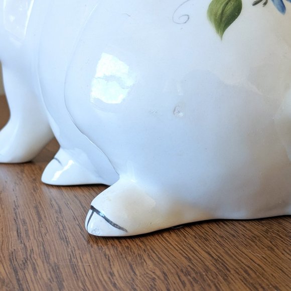 Vintage Large Pottery Piggy Bank Handpainted - Picture 8 of 8